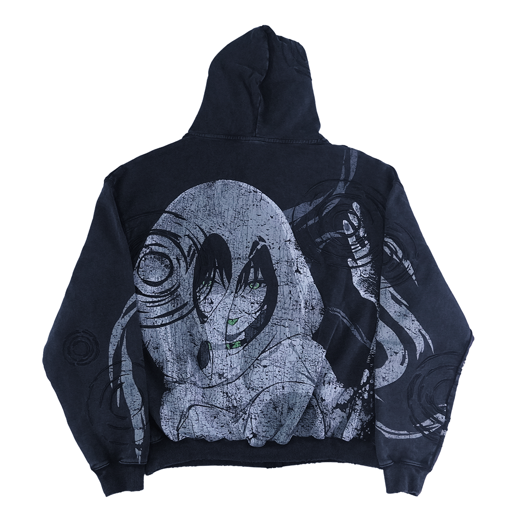 Holy Sheet: BOO! Distressed Zip-Up Hoodie